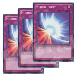 Yugioh - Mirror Force x 3 - NM - Plus Free Holo Card - Image 1