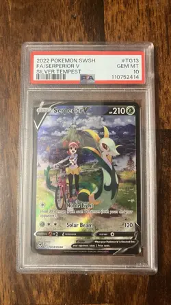 Serperior V PSA 10 English Pokemon Card TG13/TG30 Silver Tempest 2022 Alt Art - Image 1
