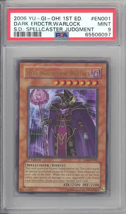PSA 9 - Yu-Gi-Oh Card - SD6-EN001 - DARK ERADICATOR WARLOCK (ultra rare) MINT - Image 1