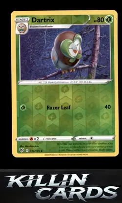 Reverse Holofoil Dartrix 012/189 Pokemon Uncommon SWSH03: Darkness Ablaze Card N - Image 1
