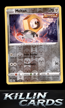 Reverse Holofoil Meltan 188/264 Pokemon Common SWSH08: Fusion Strike Card NM - Image 1
