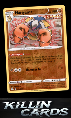 Reverse Holofoil Hariyama 143/264 Pokemon Uncommon SWSH08: Fusion Strike Card NM - Image 1