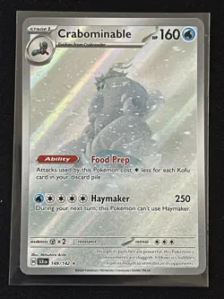 Pokemon TCG Stellar Crown Crabominable Illustration Rare Holo Card 149/142 - Image 1