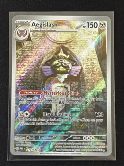 Pokemon TCG Paradox Rift Aegislash Illustration Rare Holo Card 210/182 - Image 1