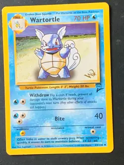 Wartortle 63/130 W Gold Stamp Base set 2 Vintage WOTC Pokemon Card - Image 1