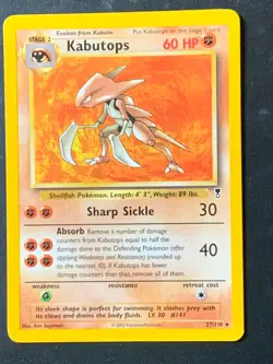 Kabutops 27/110 Legendary Collection non holo rare Vintage WOTC Pokemon Card - Image 1