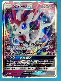 Pokemon Sylveon GX ALTERNATE ART 92a/145 Full Eeveelution -ULTRA RARE Card - Image 1