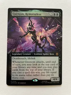 MTG Gwenom, Remorseless EXTENDED ART FOIL 0256 SPM - Image 1