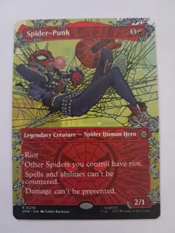 Spider-Punk Borderless Showcase NM/M Marvel Spiderman MTG MAGIC THE GATHERING - Image 1