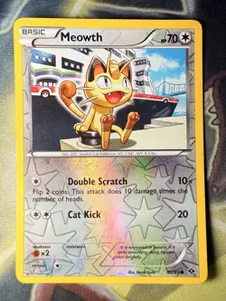 *VINTAGE* Pokemon TCG Meowth B&W Next Destinies 80/99 Reverse Holo - Image 1