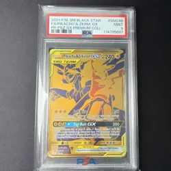 2021 POKEMON SUN MOON BLACK STAR PROMO #SM248 FULL ART PIKACHU & ZEKROM GX PSA 9 - Image 1