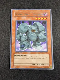 Yugioh - Destiny Hero - Defender DP05-EN006 1st Edition Rare MP - Image 1