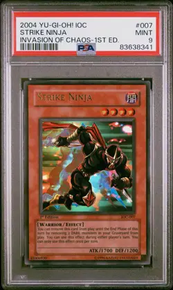 Yugioh PSA 9 Strike Ninja IOC-007 1st Edition Ultra Rare invasion of Chaos - Image 2