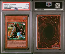 Yugioh PSA 9 Strike Ninja IOC-007 1st Edition Ultra Rare invasion of Chaos - Image 3