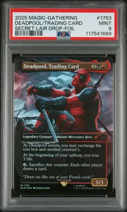 2025 MTG SECRET LAIR DROP FOIL #1753 DEADPOOL, TRADING CARD PSA 9 - Image 1
