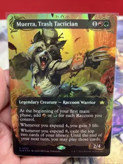 Muerra, Trash Tactician (Borderless) (Raised Foil) Bloomburrow Foil - Image 2