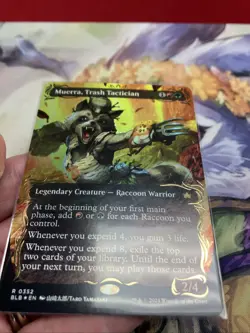 Muerra, Trash Tactician (Borderless) (Raised Foil) Bloomburrow Foil - Image 3