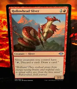 magic the gathering - Hollowhead Sliver - Creature - Uncommon - Red - Mountain - Image 1