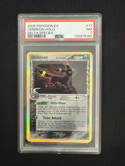 Umbreon 17/113 Holo EX Delta Species PSA 7 2005 Rare Pokemon Card - Image 1