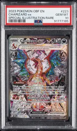 2023 POKEMON OBF EN-OBSIDIAN FLAMES #223 CHARIZARD EX PSA 10 - Image 1