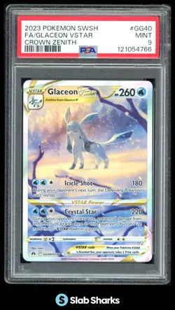 2023 POKEMON CROWN ZENITH #GG40/GG70 GLACEON VSTAR FA GALARIAN GALLERY PSA 9 - Image 1