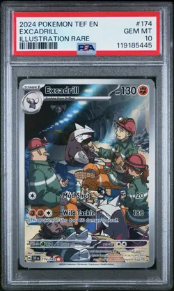 Pokemon TCG Temporal Forces Excadrill Illustration Rare 174/162 PSA 10 - Image 1