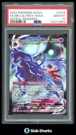 2022 POKEMON SWSH ASTRAL RADIANCE #TG18/TG30 SHADOW RIDER CALYREX VMAX FA PSA 10 - Image 1