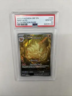 Pokemon Ninetales 199/197 IR Obsidian Flames #199 Rare Holo GEM MINT PSA 10 - Image 1