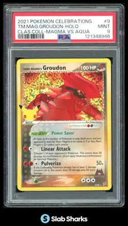2021 POKEMON CELEBRATIONS #9/95 TEAM MAGMA'S GROUDON HOLO CLASSIC COLL PSA 9 - Image 1