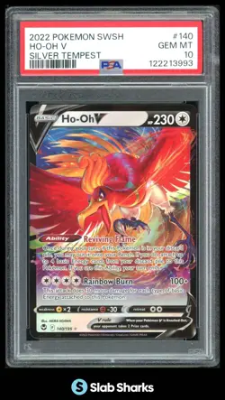 2022 POKEMON SWORD & SHIELD SILVER TEMPEST #140/195 HO-OH V PSA 10 - Image 1