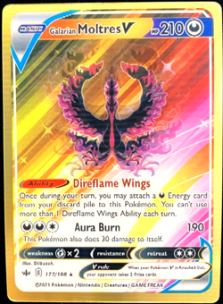 Moltres 3D HP 210 V Basic ACG Lenticular Pokemon Card - Image 1