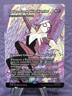 MTG Spider-Gwen Web-Warrior 0024 Borderless Mythic Marvel Spider-Man NM/M - Image 1