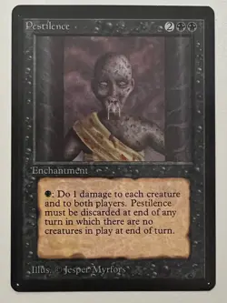 Magic the Gathering MTG Beta Pestilence NM (Beta Bob) - Image 1
