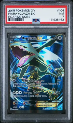 2015 POKEMON XY ROARING SKIES RAYQUAZA EX #104 ULTRA RARE PSA 7 NM #111938462 - Image 1