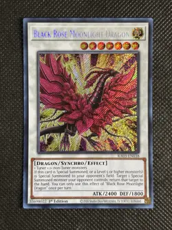 YuGiOh! Black Rose Moonlight Dragon RA03-EN038 Secret Rare 1st Edition Near Mint - Image 1