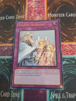 Yugioh Solemn Warning RA02-EN078 Ultra Rare 1st Edition Near Mint - Image 1