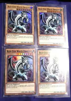 (4) Blue-Eyes White Dragon LDS2-EN001 1st Ed (Grn,Pur,Blu,Gld) - Yugioh Card NM - Image 2