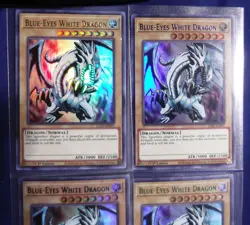 (4) Blue-Eyes White Dragon LDS2-EN001 1st Ed (Grn,Pur,Blu,Gld) - Yugioh Card NM - Image 4