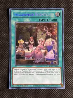 YuGiOh! - Dragonmaid Hospitality RA03-EN068 Secret Rare 1st Edition Near Mint - Image 3