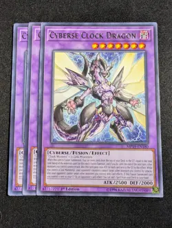Yugioh - 3x Cyberse Clock Dragon MP19-EN180 1st Edition Rare NM - Image 1