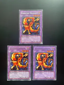 Yugioh Darkfire Dragon LOB-019 Unlimited Edition Rare HP X3 - Image 1