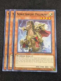 Yugioh - 3x Noble Knight Pellinore MP19-EN143 1st Edition Rare NM - Image 1