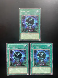 Yugioh Dark Core MFC-035 Unlimited Edition Rare Damaged X3 - Image 1