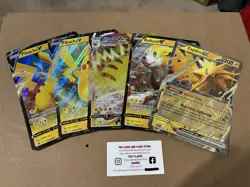 5 Pokemon Pokemon Jumbo V Ex Promo Card TCG Zapdos Pikachu Boltund Vmax - Image 1