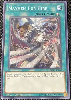 Mayhem Fur Hire MP19-EN255 2019 Gold Sarc - Yugioh Card - Image 1