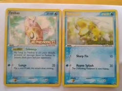 Pokemon Cards Ex Emerald Relicanth 18/106 & Feebas 49/106 Reverse Holo Stamped - Image 1