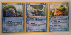 Pokemon Cards Ex Deoxys Lotad 35/107 & Lombre 33/107 & Ludicolo 10/107 - Image 1