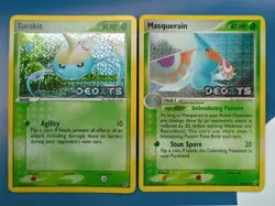 Pokemon Cards Ex Deoxys Surskit 78/107 & Masquerain 39/107 Reverse Holo Stamped - Image 1