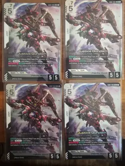 Justice Gundam - Newtype Rising #GD01-066 LR - NM Holo Foil Gundam Card Game x4 - Image 1