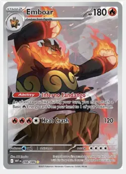Pokemon TCG Emboar Full Art Sv: White Flare English + 2 surprise ex bonus cards - Image 1